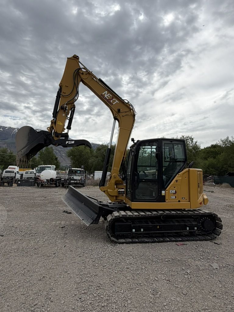 Cat 308, 80 Class Mini Exavator for Rent - Angle Blade and Thumb