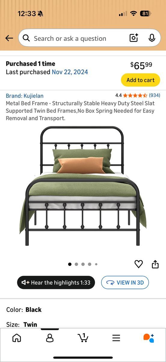 Twin Metal Bed Frames (2X)
