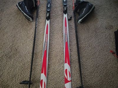 Rossignol Action Positrack Cross-Country Skis with Bindings & Swix Poles, EU 45 Boots (Ski Package)