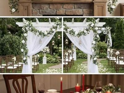 Artificial garland with white roses (128+feet total)