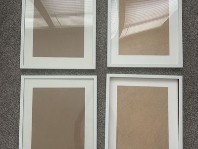 Set of 4 White Picture Frames 21”H x 17”W x 1.5”D