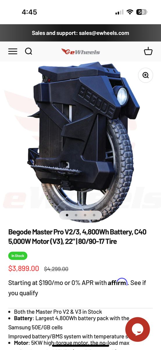 Begode Master Pro V2 Electric Unicycle