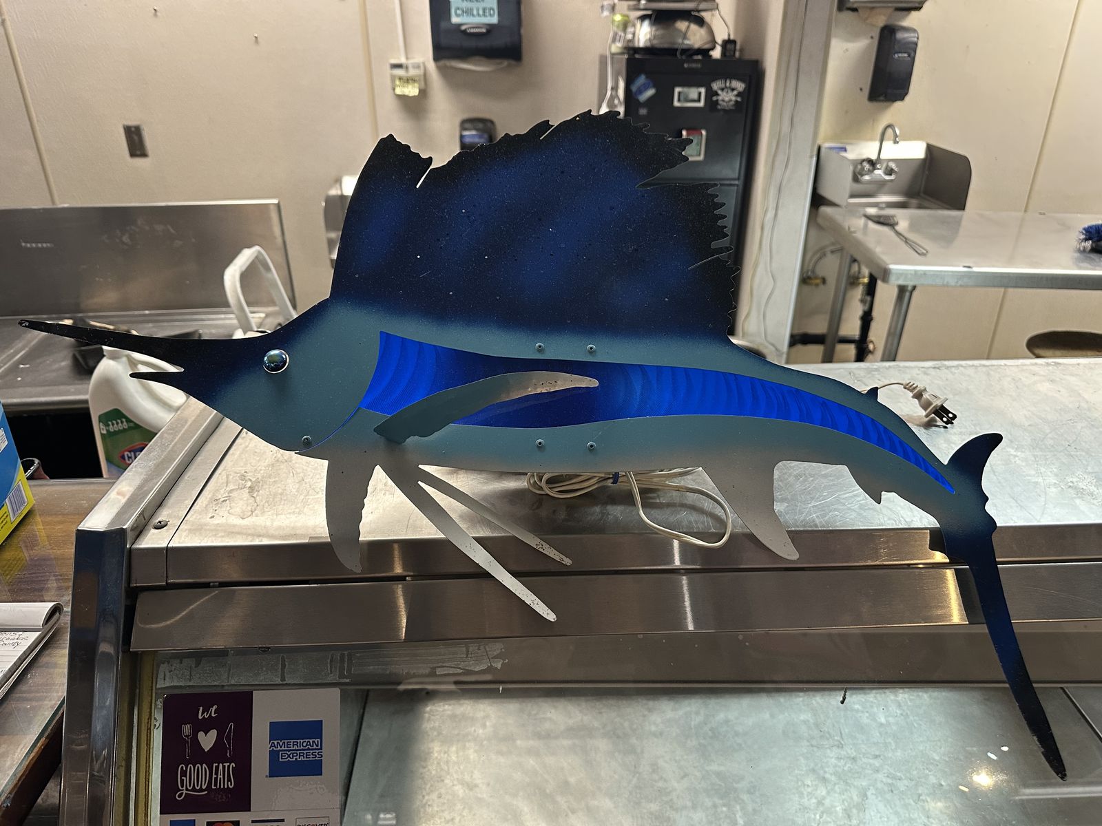 Lighted Sailfish and Tuna Art pieces