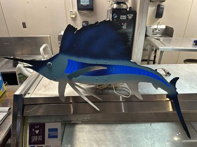 Lighted Sailfish and Tuna Art pieces