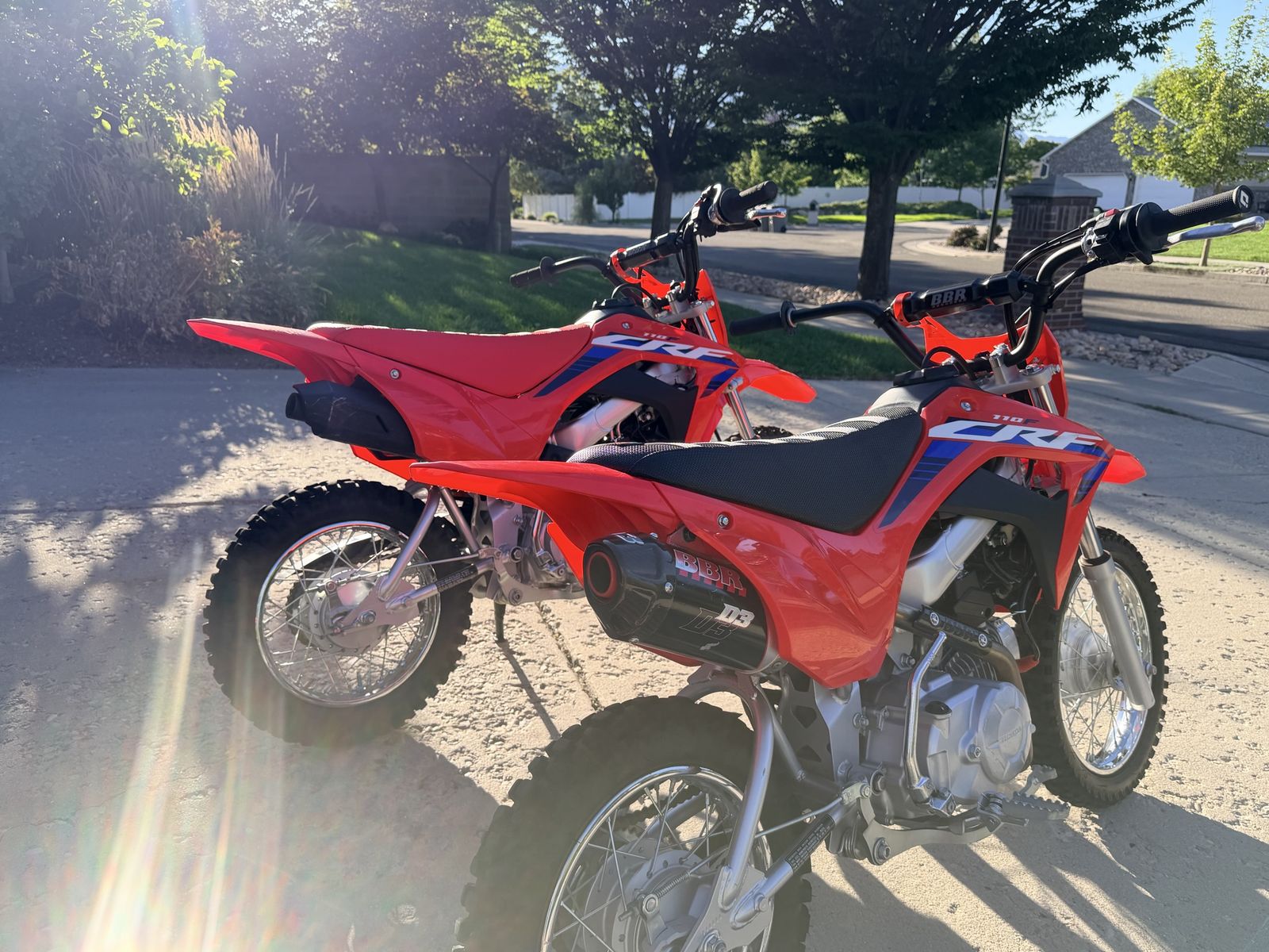 Pair of 2023 Honda CRF110F Dirt Bikes – BBR Upgrades – $5,500 OBO