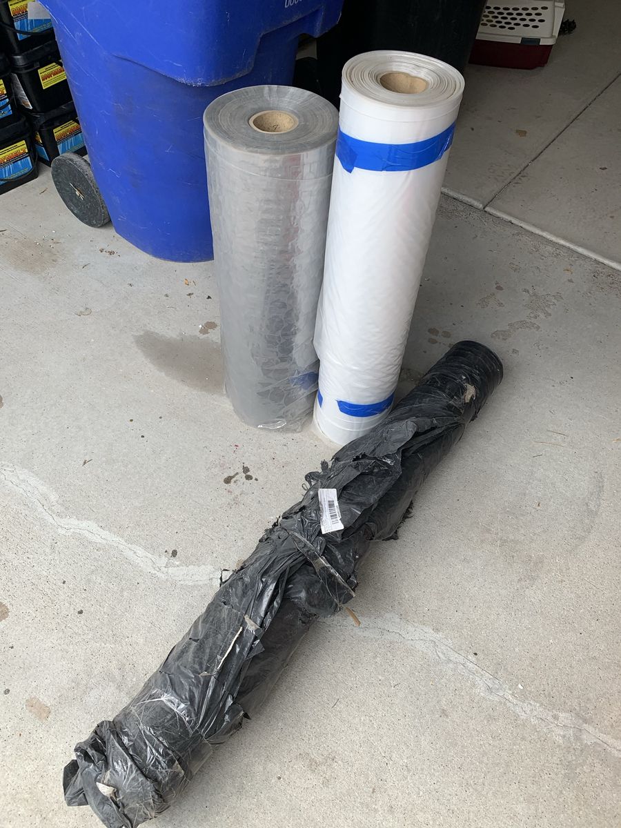 Misc Plastic Sheeting & Bubble Wrap Rolls - Clear, White & Black
