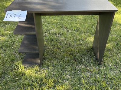 Free 3-shelf dark brown desk