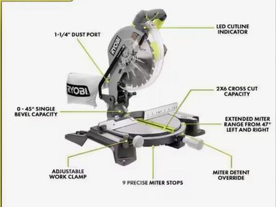 Ryobi 10 in. 14-Amp Compound Miter Saw with LED Cutline Indicator