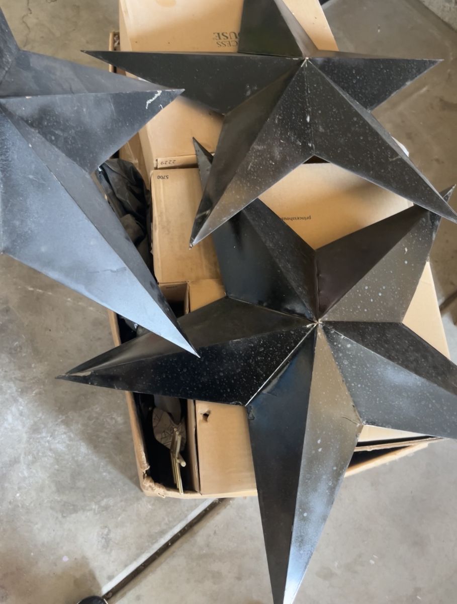 Black Metal Barn Star Wall Decor Set