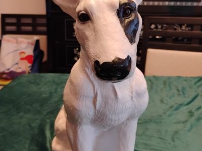 "Spuds" White English Bull Terrier Dog Statue - 13 Inch