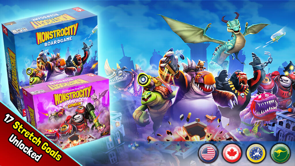 Monstrocity Board Game and Expansion - Brand New!