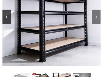 Reibii 5-Tier 40"W Metal Shelving Unit, 2500lbs Capacity, Adjustable Heavy Duty Storage for Garage/Commercial
