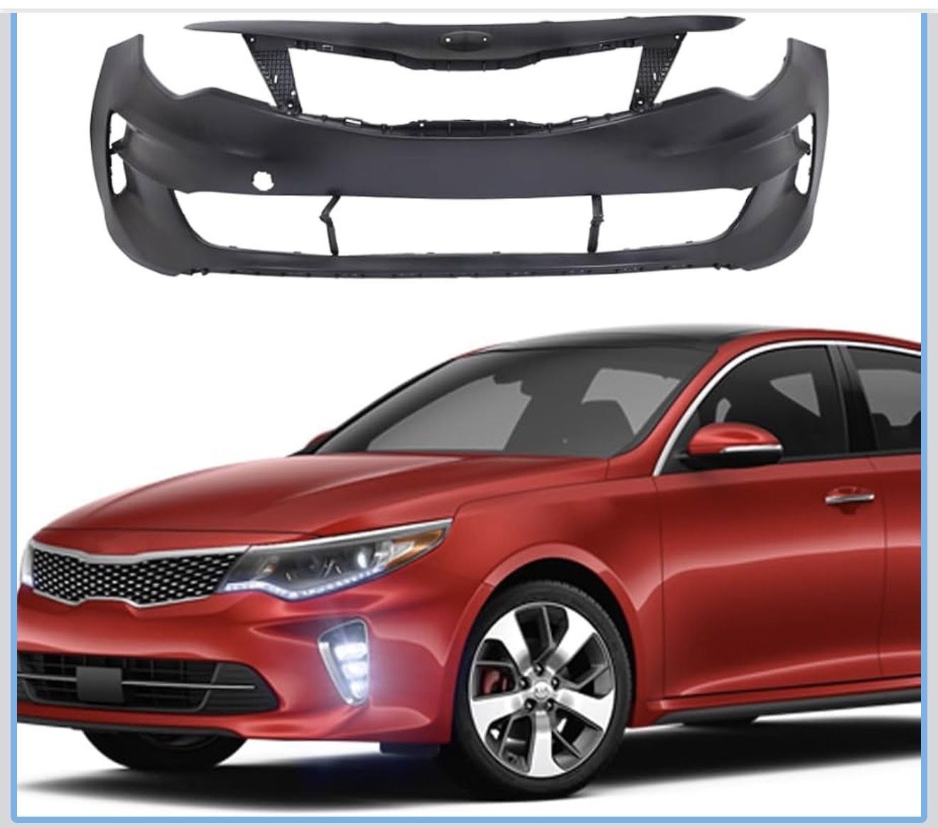 Unpainted Front Bumper Cover for 2016-2018 Kia Optima - Primered Ready for Paint
