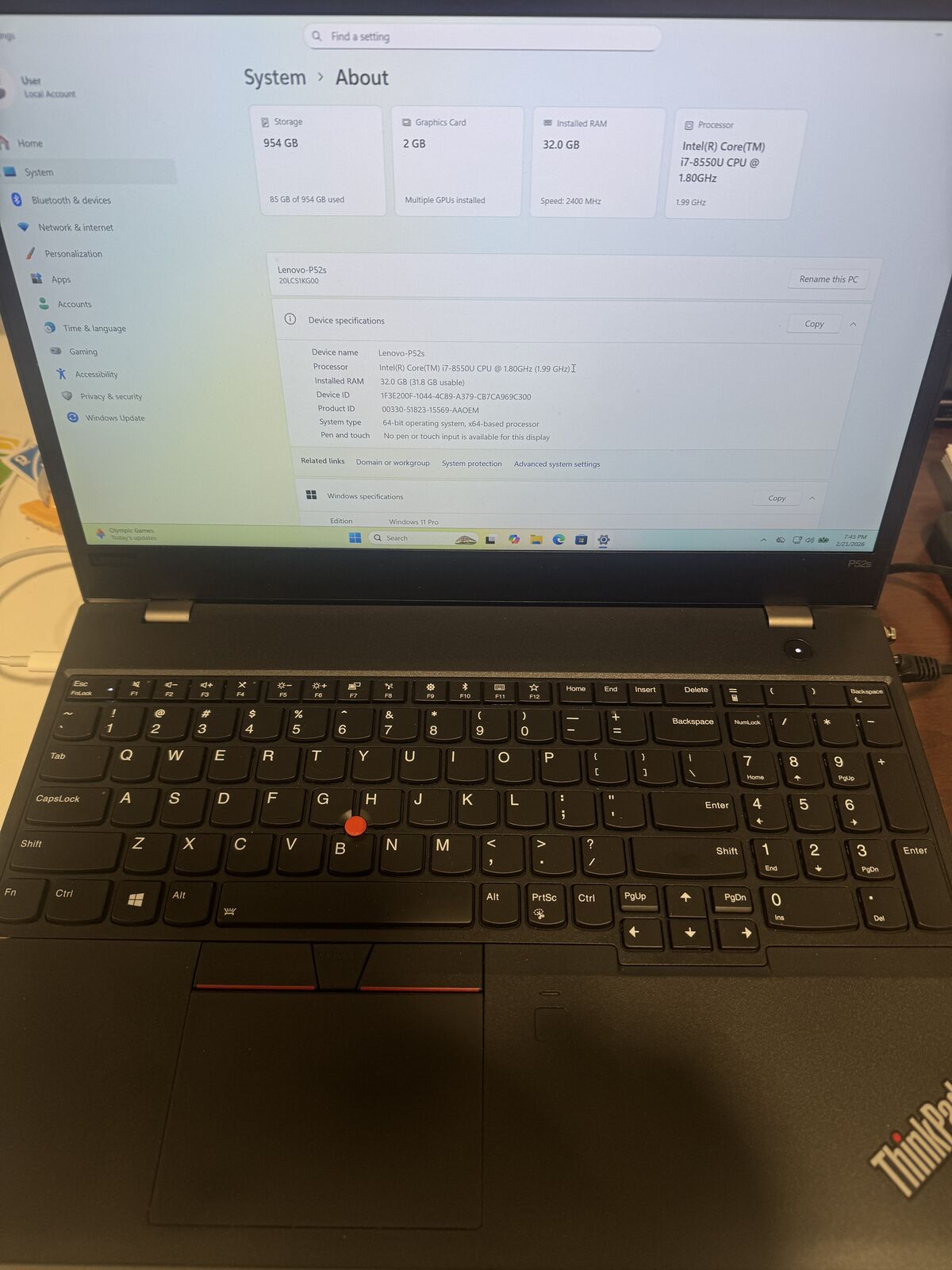 Lenovo ThinkPad P52s