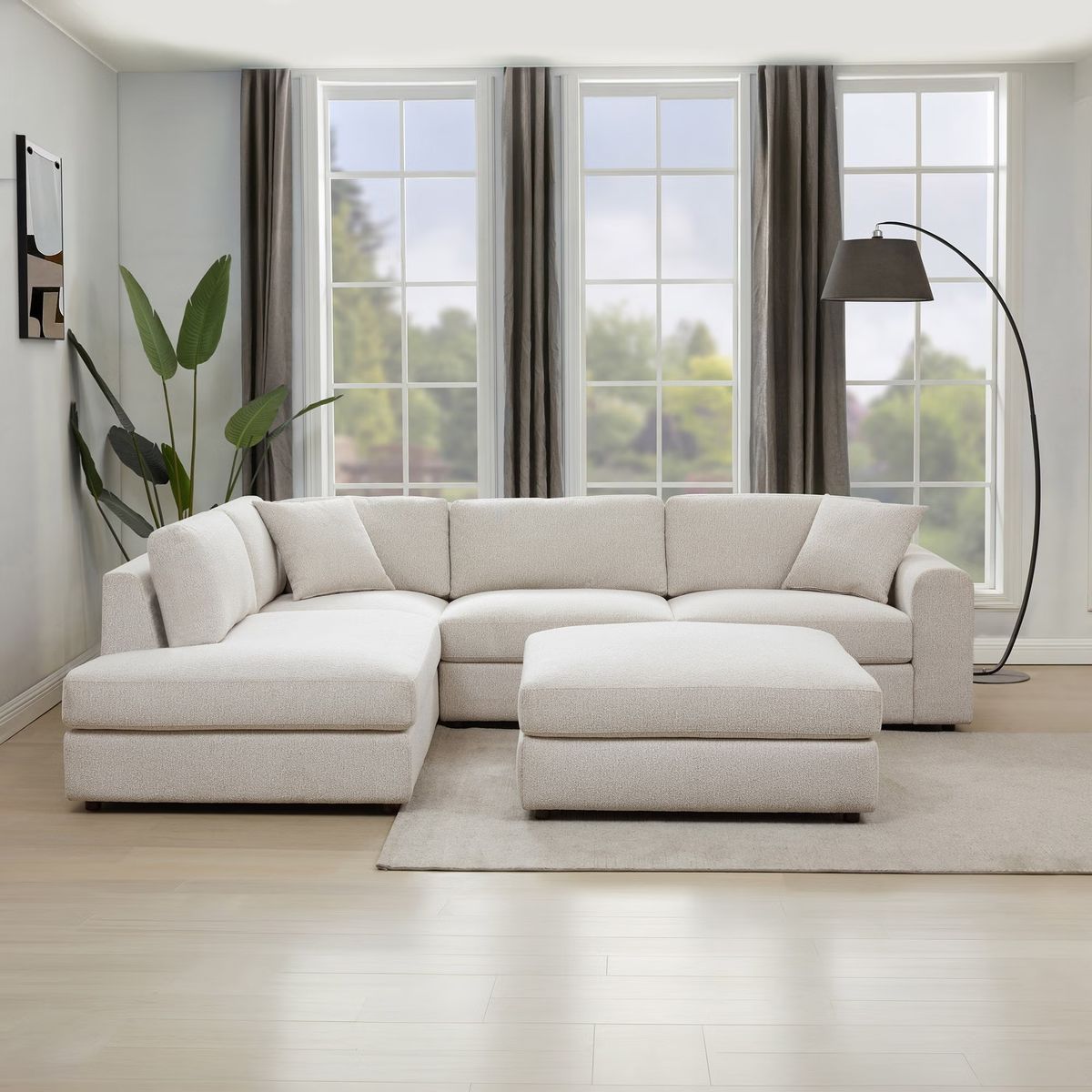 LABOR DAY SALE — ANDEE FABRIC SECTIONAL WITH OTTOMAN — ONLY $1,299!