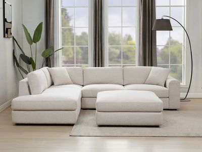 LABOR DAY SALE — ANDEE FABRIC SECTIONAL WITH OTTOMAN — ONLY $1,299!