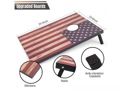 OUTBALL American Flag Cornhole Boards Set - Portable Bean Bag Toss Game with Carry Bag & Bags brand new still in box