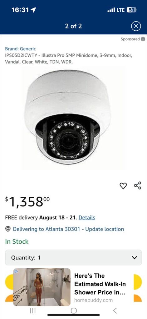 Illustra Pro 5MP Minidome Security Camera$1000 New