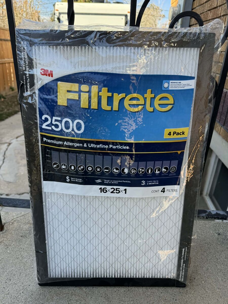 Filtrete 2500 Premium Allergen & Ultrafine Particle Furnace Filters - 16x25x1 - Lot of 3