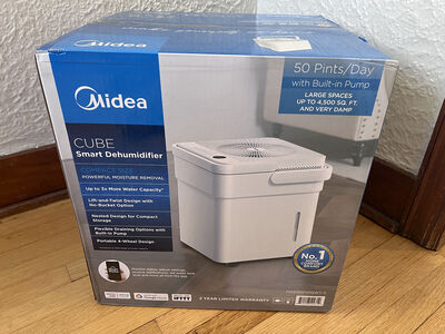 Midea CUBE Smart Dehumidifier 50 Pint 2 Speed Wi-Fi Connected with Built-In Pump
