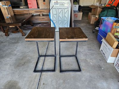 Black and brown end tables x2