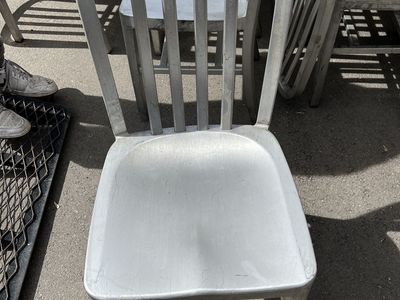 58- Commercial Brushed Aluminum Dining Chairs.