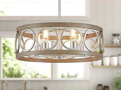 Stunning New In Box Drum Chandelier