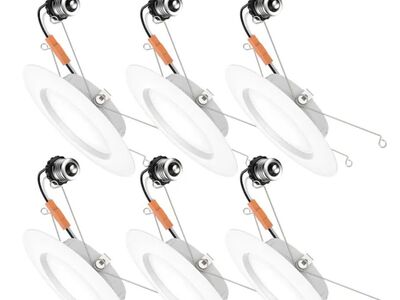 4 - 6ct LED 5 or 6 inch recessed downlights dimmab