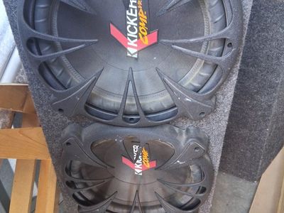 Kicker CompVR 12 in. Subwoofers with cast aluminum grilles, like new.