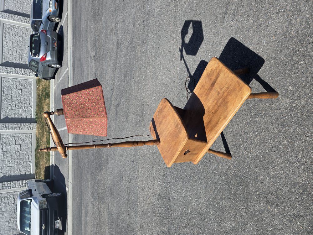 1940's-1950's Geo B.Bent Combo Tier Table w/ Lamp