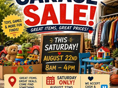 Family Garage Sale in Sandy - This Saturday 8AM to 4PM