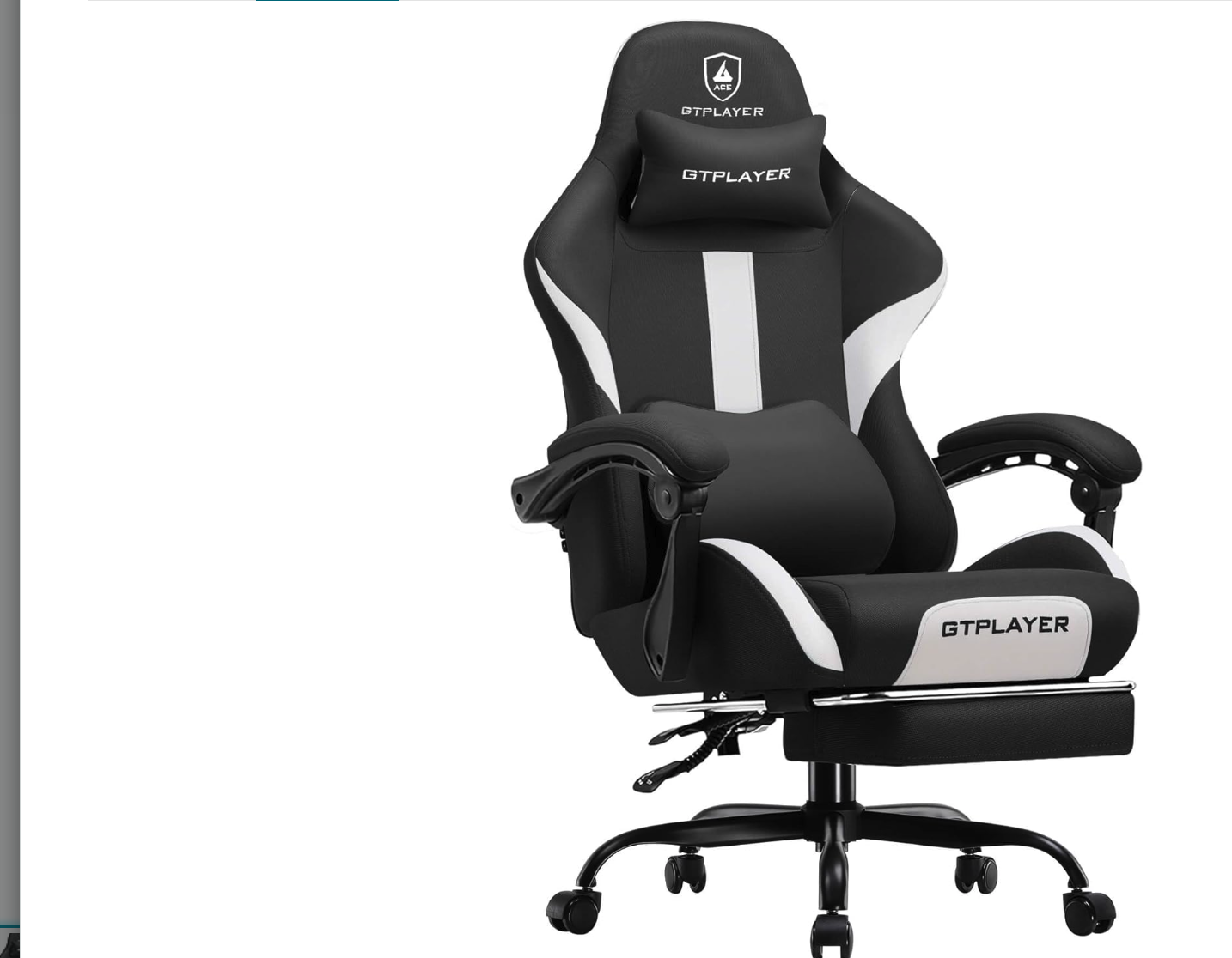 New in Box GTPLAYER Gaming Chair with Foot Rest & Pocket Spring Cushion, Breathable Fabric
