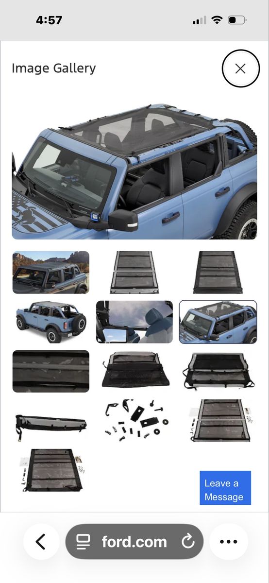 OEM Ford Bronco Soft Top Sun Shade Mesh Cover 4-Door