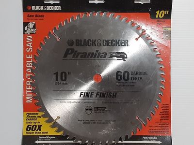 New Black+Decker 77-770 Piranha 10-inch 60-Teeth Fine Finish Miter/Circular/Table Saw Blade