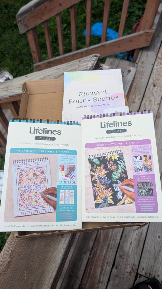 Lifelines FlowArt Guided Art Meditation Notebooks Bundle - Mosaic & Hidden Patterns