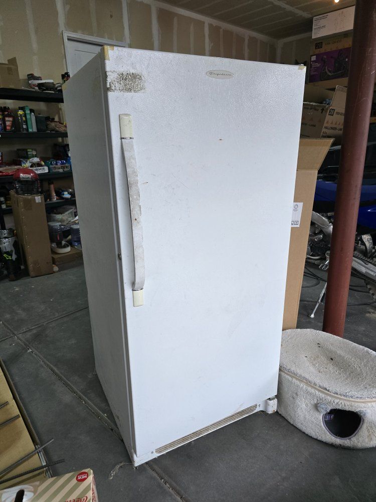 Frigidaire White Upright Freezer - Great for Garage or Extra Storage