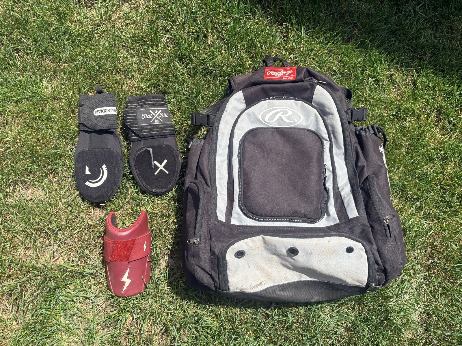 Baseball Bag, Elbow Guard, and Sliding Mitts!