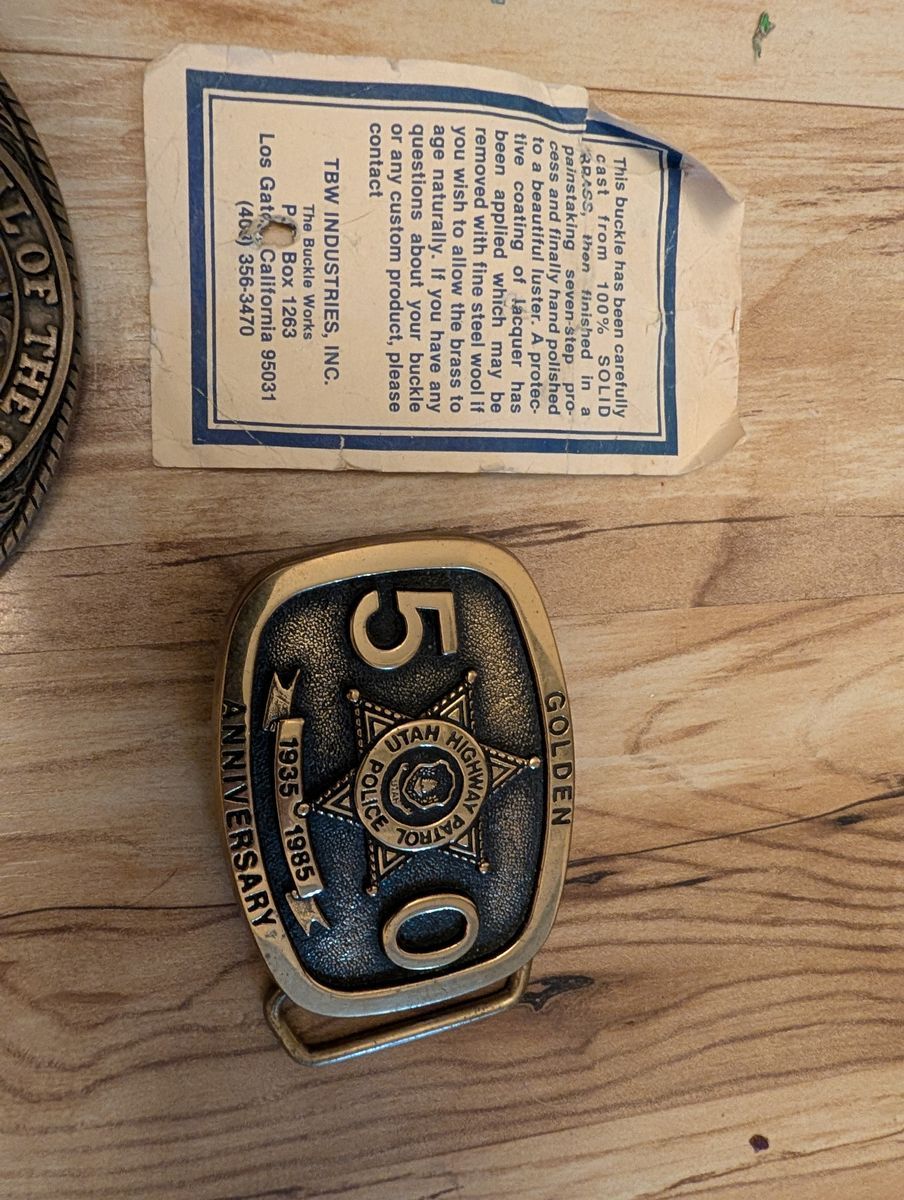 Utah Highway Patrol Belt Buckle