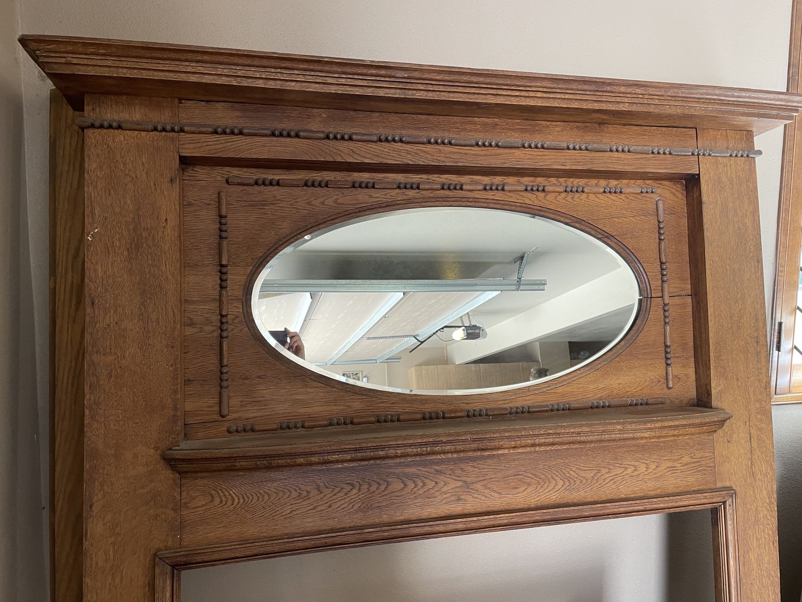 Antique Oak Fireplace Mantle