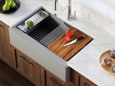 Karran 34" Quartz Farmhouse Kitchen Sink