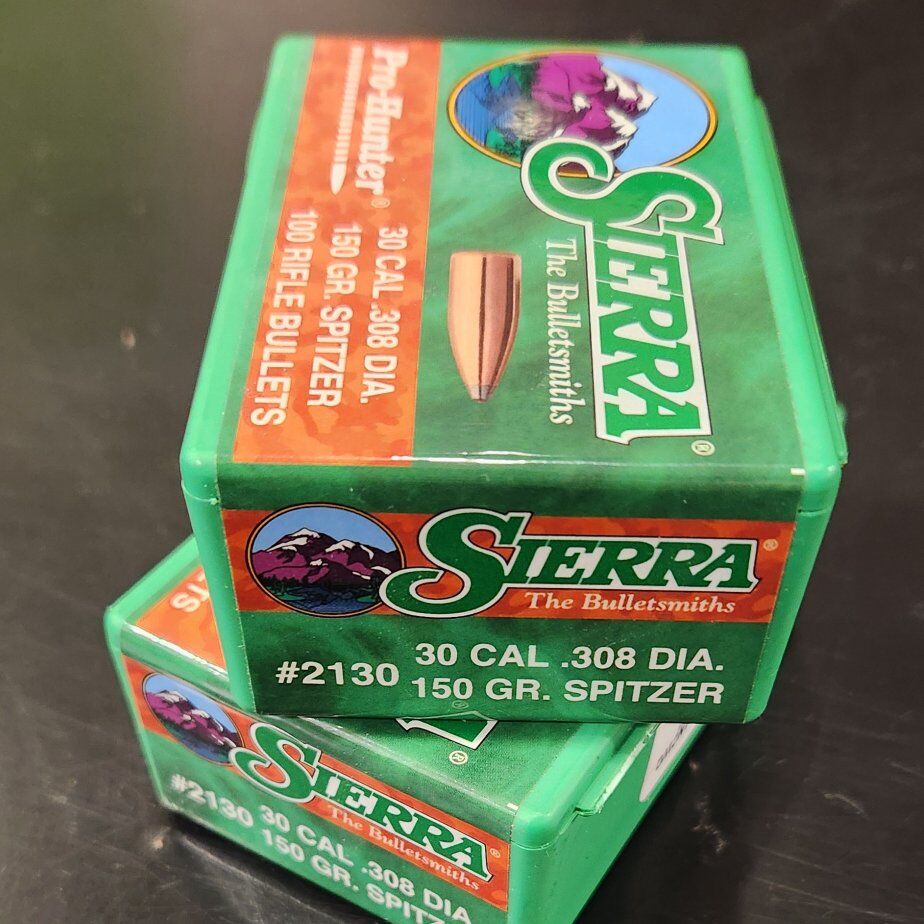 New/unopened box of Sierra Pro Hunter spitzer #2130, 30 caliber/.308, 150gr, 100 count