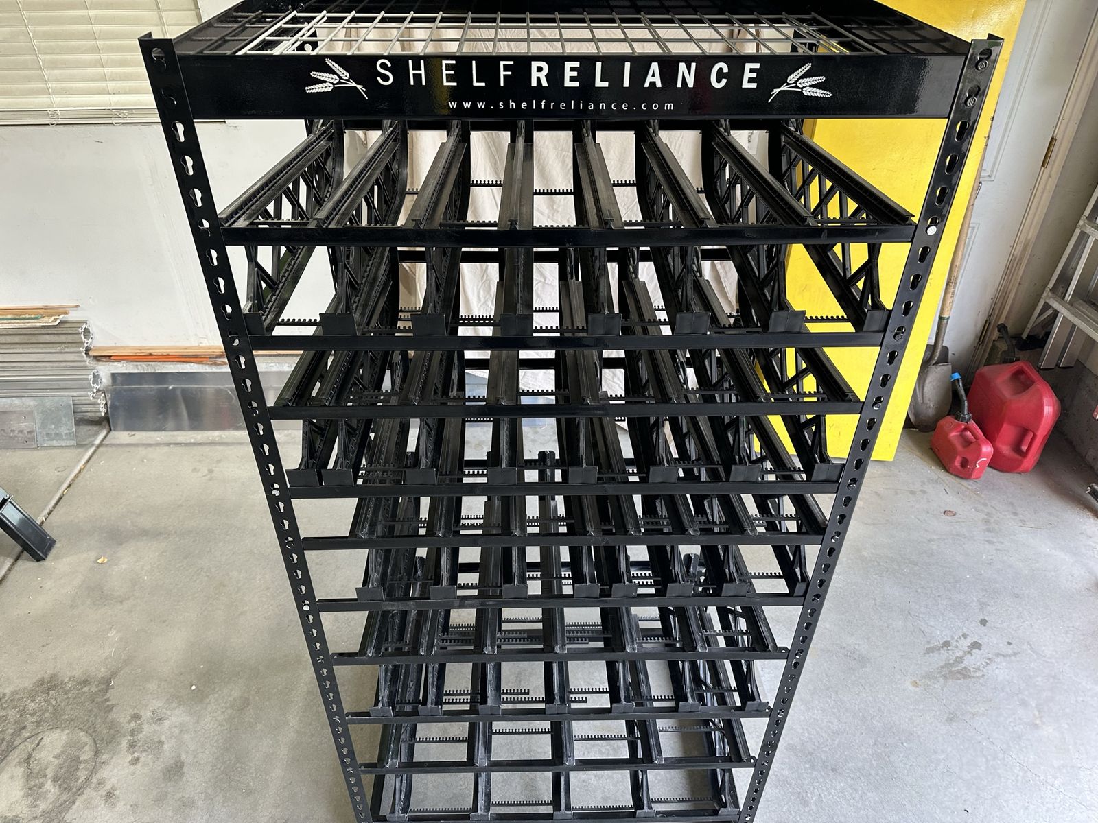 Shelf Reliance Black Powder-Coated Metal Food Storage Shelving Rack