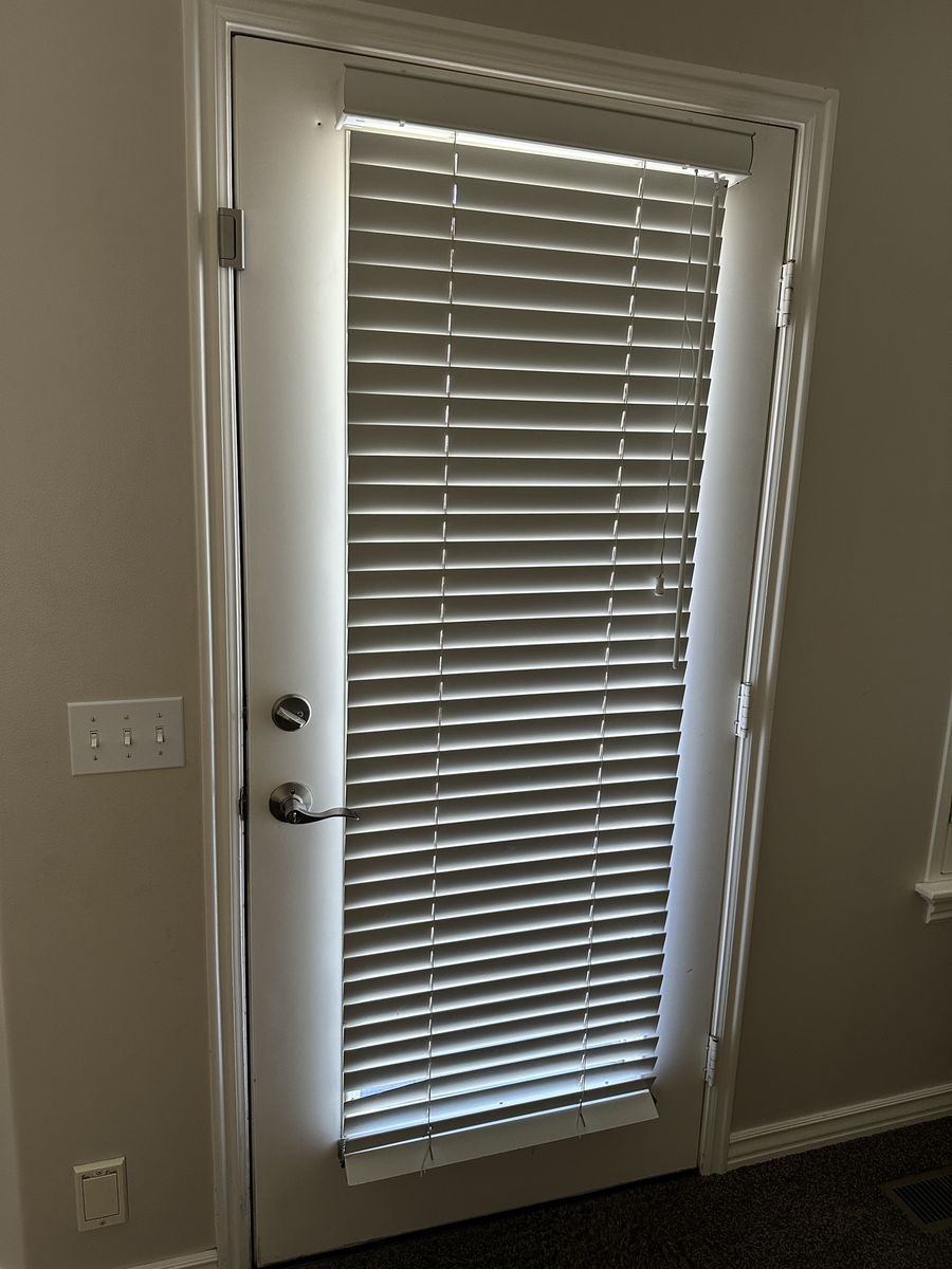 Door with built-in blinds (hardware not included) - 32x79 inches - White