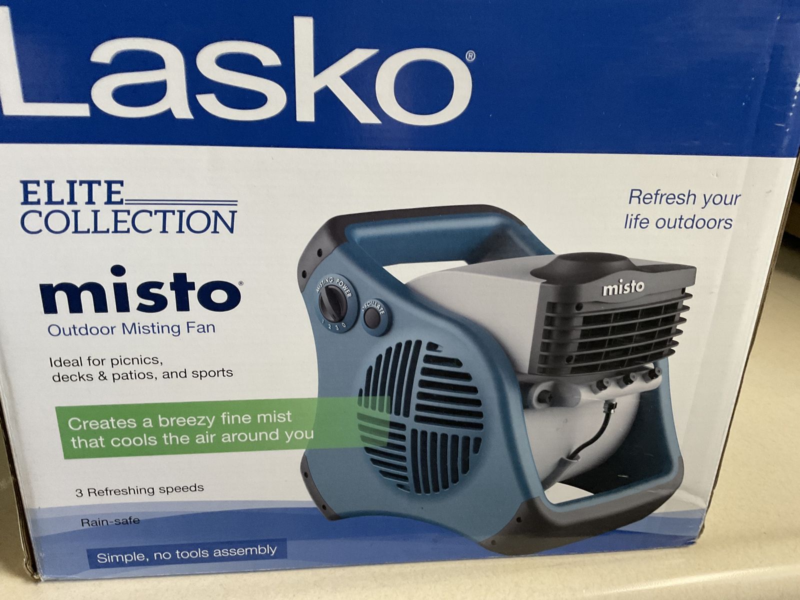 Outdoor misting fan