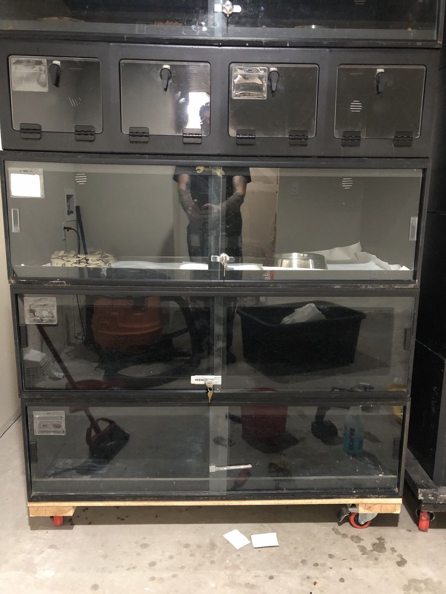 Stack of 4 pvc snake enclosures 