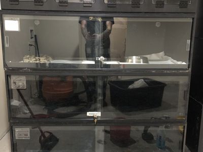 Stack of 4 pvc snake enclosures