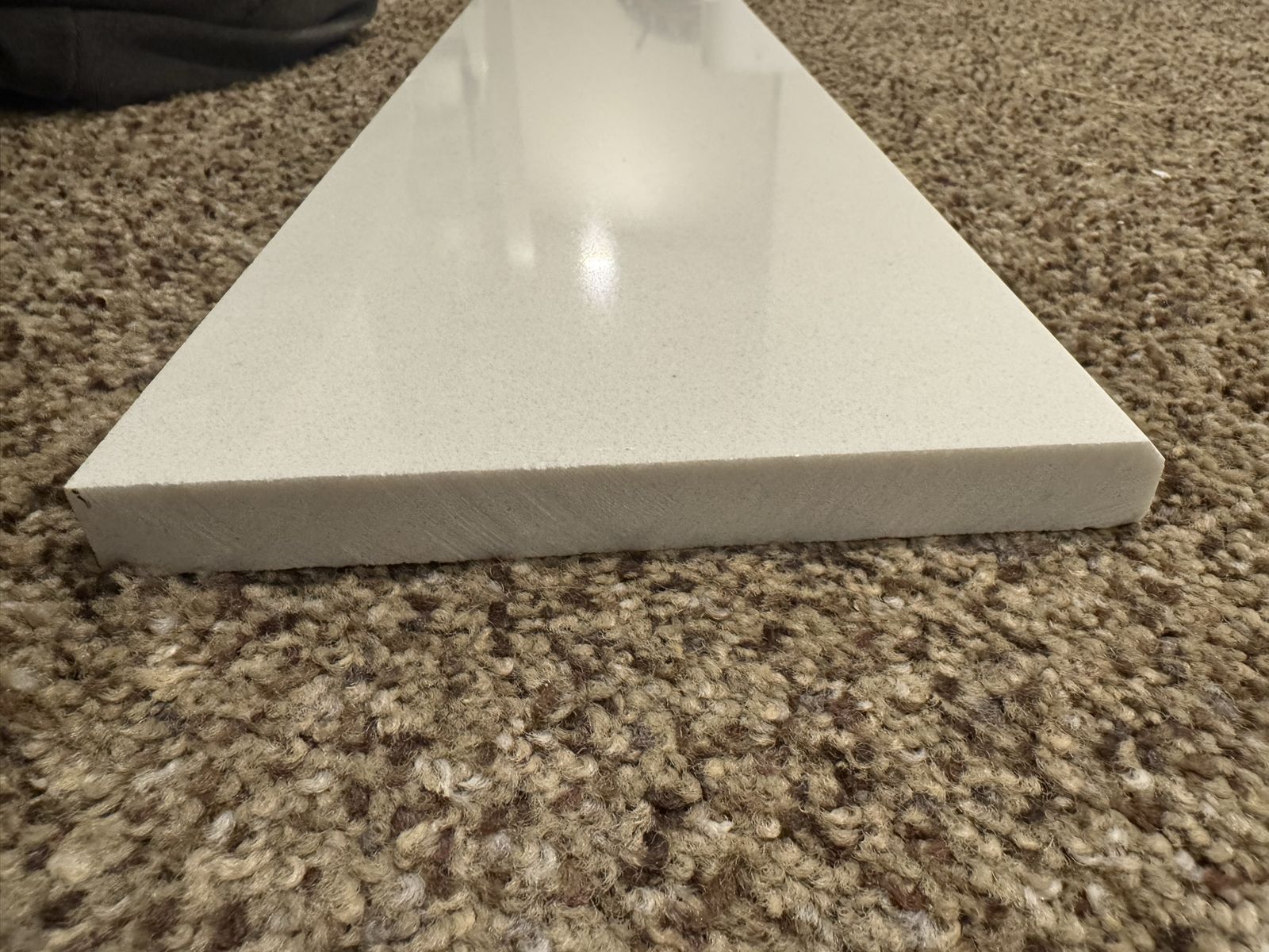 Single Beveled Specialty Polished Engineered White Marble Look Threshold Tile