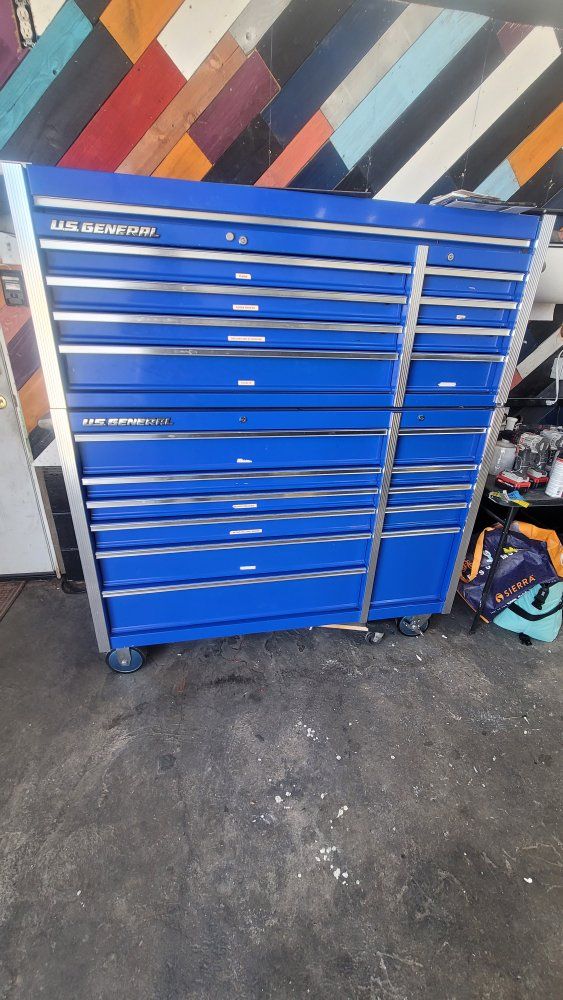 56" large tool box loaded with tools