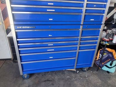 56" large tool box loaded with tools