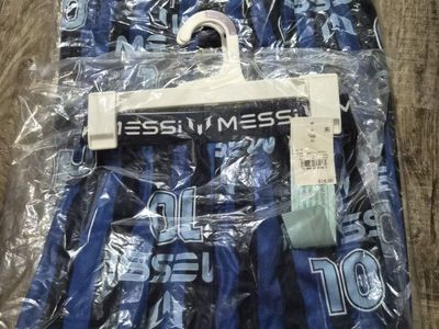New Lionel Messi Men's XL Blue/Black Striped Sleep Pajama Pants #10